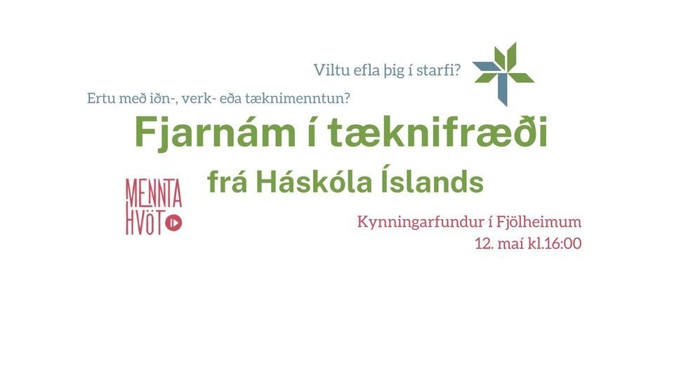Kynning á fjarnámi í tæknifræði við Háskóla Íslands