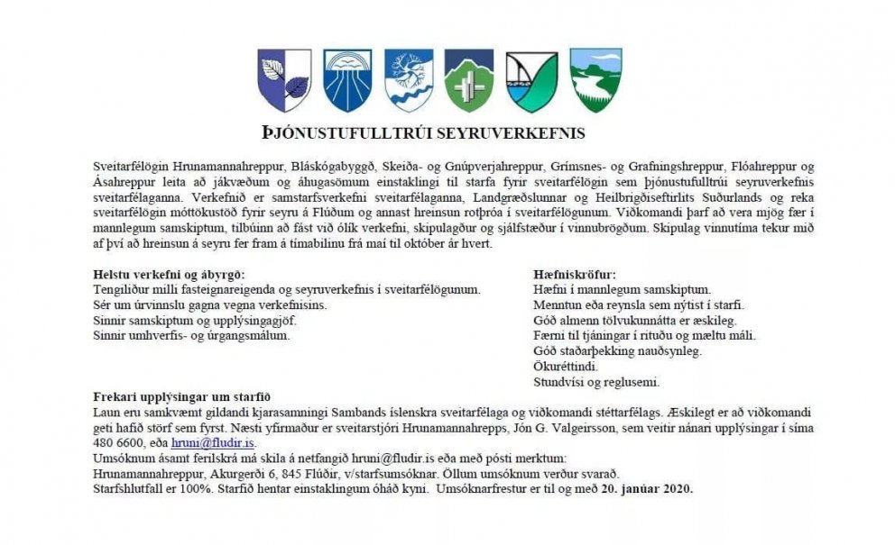 Þjónustufulltrúi seyruverkefnis