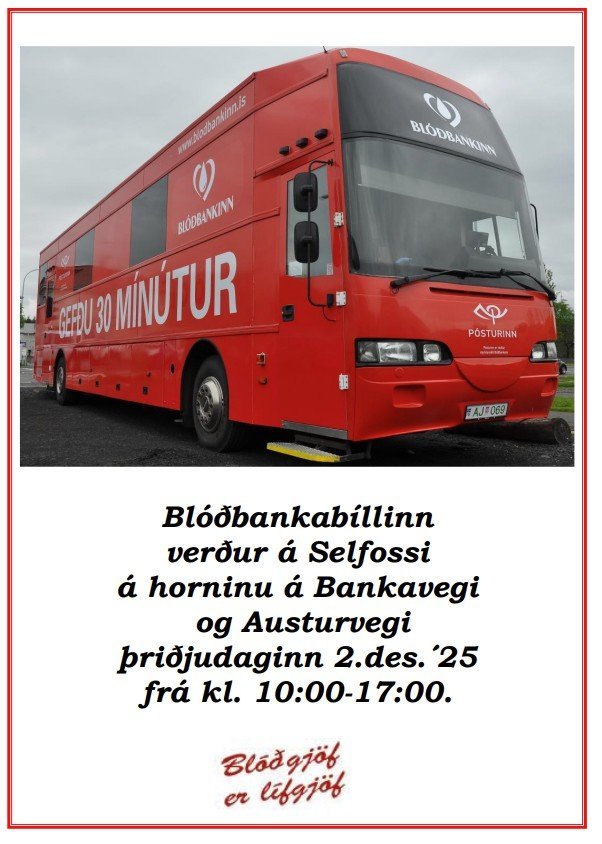 Blóðbankabíllinn á Selfossi 2. desember 2025
