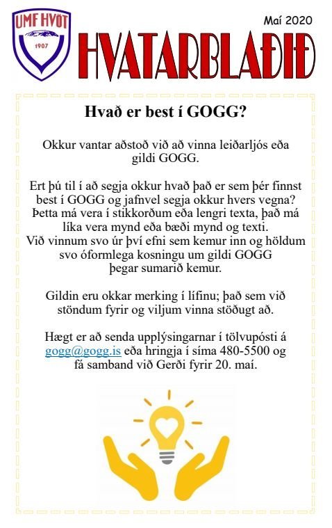 Hvatarblaðið maí 2020
