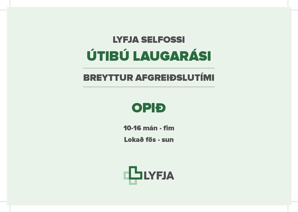 Breyttur opnunartími