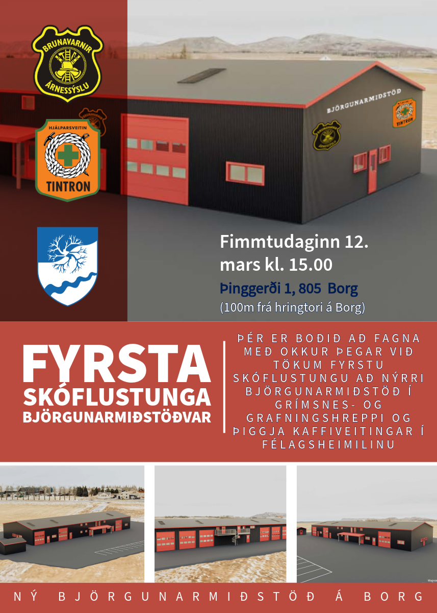 Fyrsta skóflustunga að nýrri björgunarmiðstöð á Borg