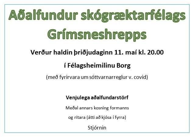 Aðalfundur skógræktarfélags Grímsneshrepps