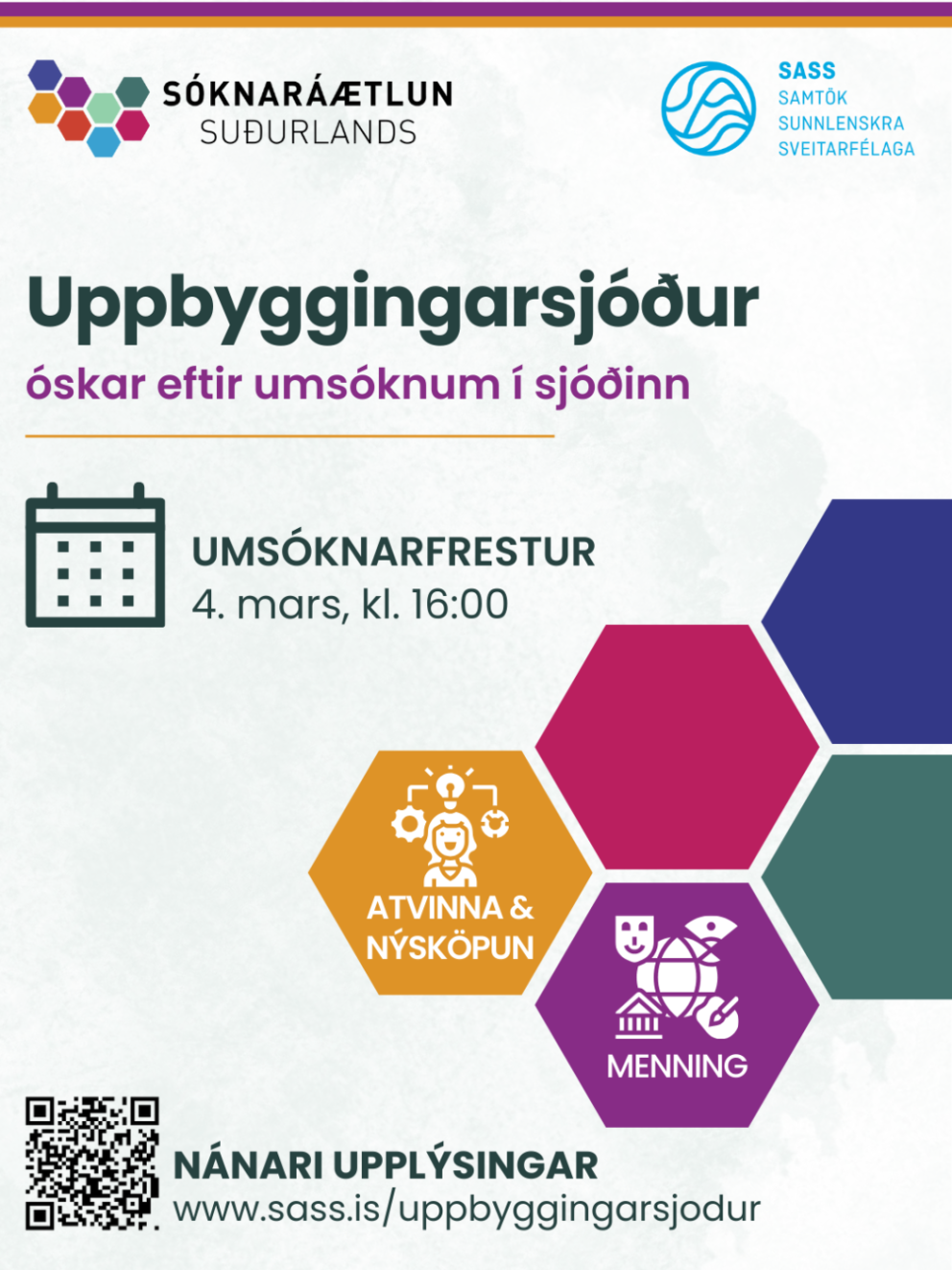 Opnað fyrir umsóknir í Uppbyggingarsjóð Suðurlands 2025