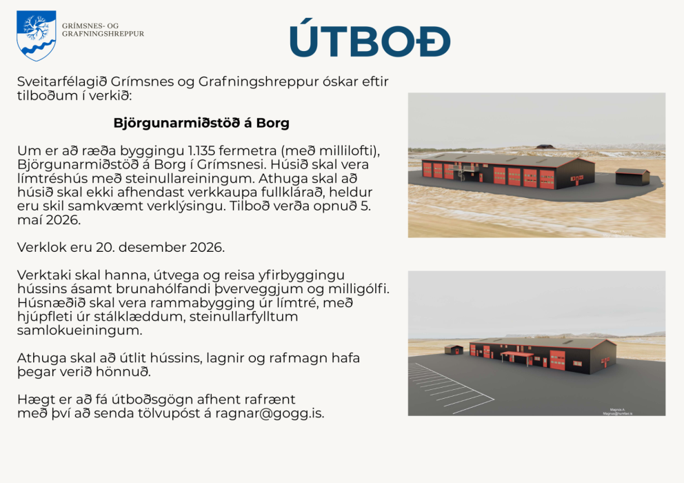 Útboð - Björgunarmiðstöð á Borg