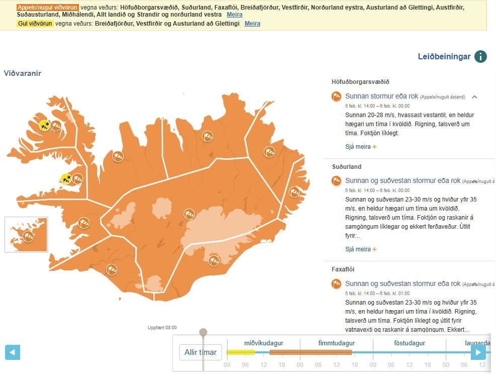 Appelsínugul viðvörun - skólahald
