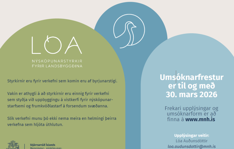 Lóa - nýsköpunarstyrkir fyrir landsbyggðina: Opið fyrir umsóknir út 30. mars