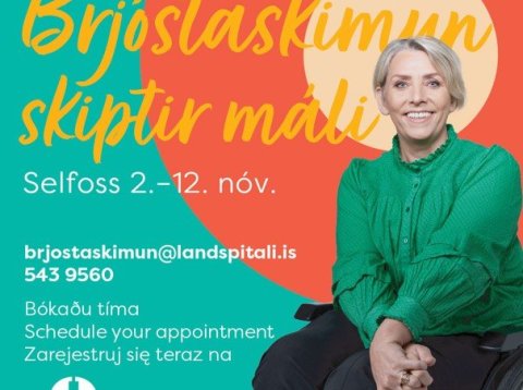 Brjóstaskimun á Selfossi 2.-12.nóvember 2026