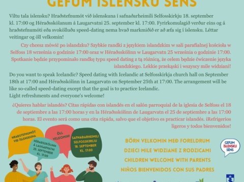 Hraðstefnumót við íslenskuna fimmtudaginn 25. september kl. 17:00