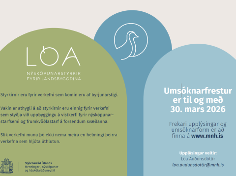 Lóa - nýsköpunarstyrkir fyrir landsbyggðina: Opið fyrir umsóknir út 30. mars